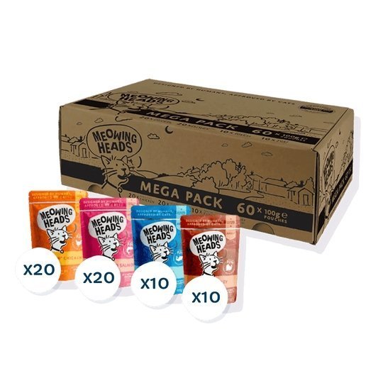 Meowing Heads Mega Pack Cat Pouches Food