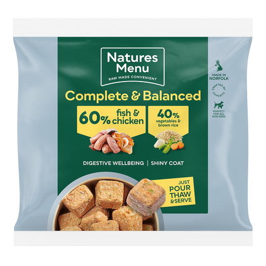 Natures Menu Complete & Balanced 60/40 Fish and Chicken Nuggets 1kg