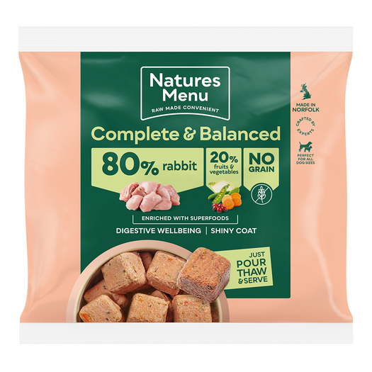 Natures Menu Complete & Balanced 80/20 Rabbit Nuggets 1kg