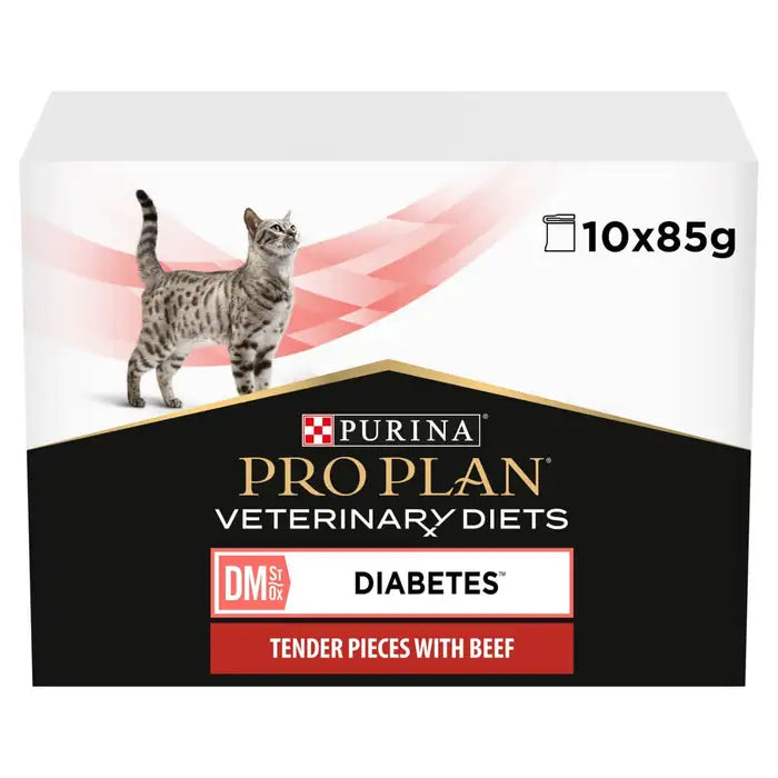 PURINA® PRO PLAN® DM Beef Wet Cat Food – Diabetes Management - 10 × 85g
