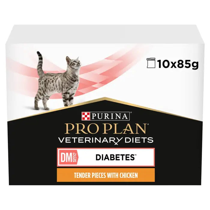PURINA PRO PLAN DM Chicken Wet Cat Food – Diabetes Management - 10 × 85g