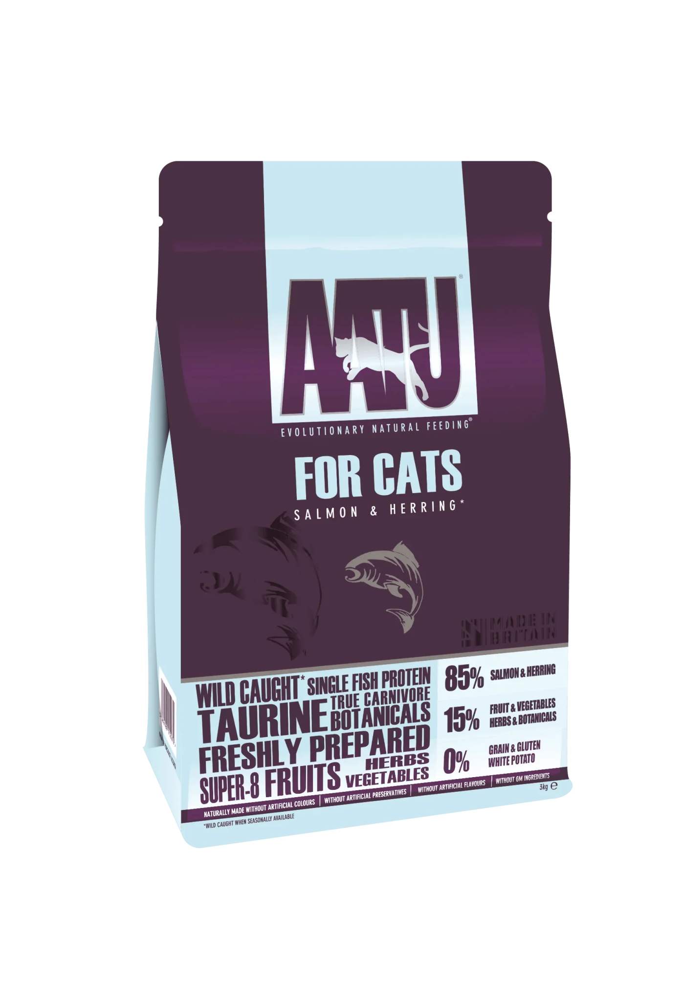 AATU 85/15 Salmon & Herring Dry Cat Food - Walkies Pet Shop
