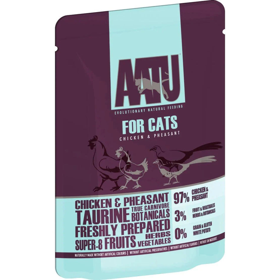 AATU Chicken & Pheasant Wet Cat Food x10 - Walkies Pet Shop