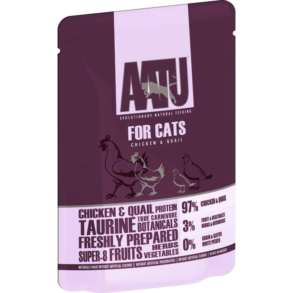 AATU Chicken & Quail Wet Cat Food x10 - Walkies Pet Shop