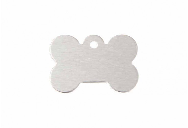 Aluminium Dog Bone ID Tag - Silver