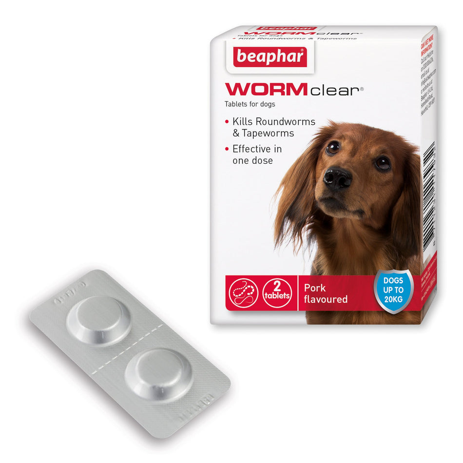 Beaphar Wormclear Tablets For Dogs (up to 20kg) 2pk