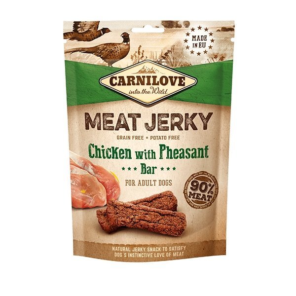 Carnilove Jerky Chicken with Pheasant Bar Treats - Walkies Pet Shop