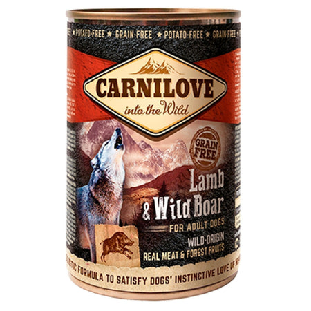 Carnilove Lamb & Wild Boar Wet Dog Food Cans - 6 x 400g
