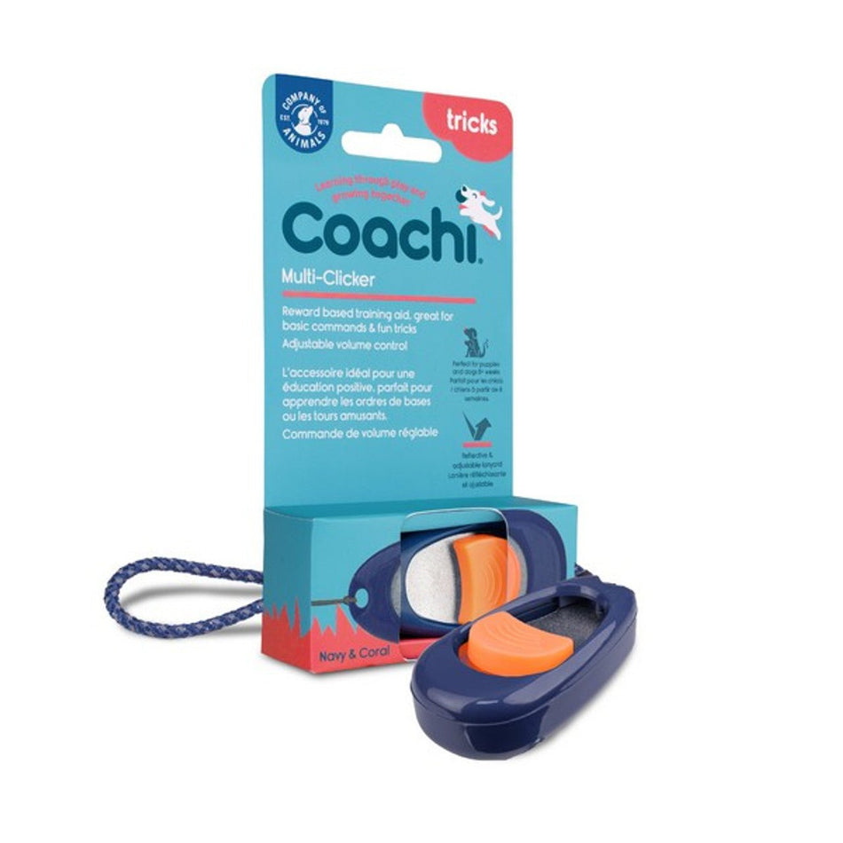 Coachi Multi-Clicker - Navy & Coral Button