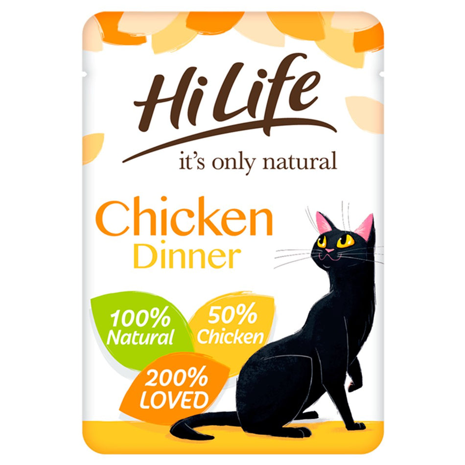 Hilife Its Only Natural Cat Pouch Chicken Dinner In Jelly 70g x 18pk