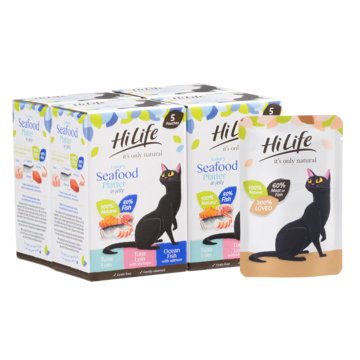 Hilife Its Only Natural Cat Pouch Multipack Luxury Mixed Platter In Jelly 5x50g (4pk)