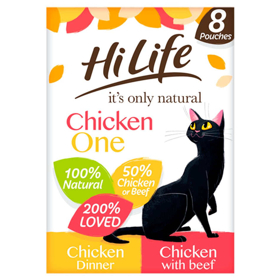 Hilife Its Only Natural Cat Pouch Multipack The Chicken One In Jelly 8x70g
