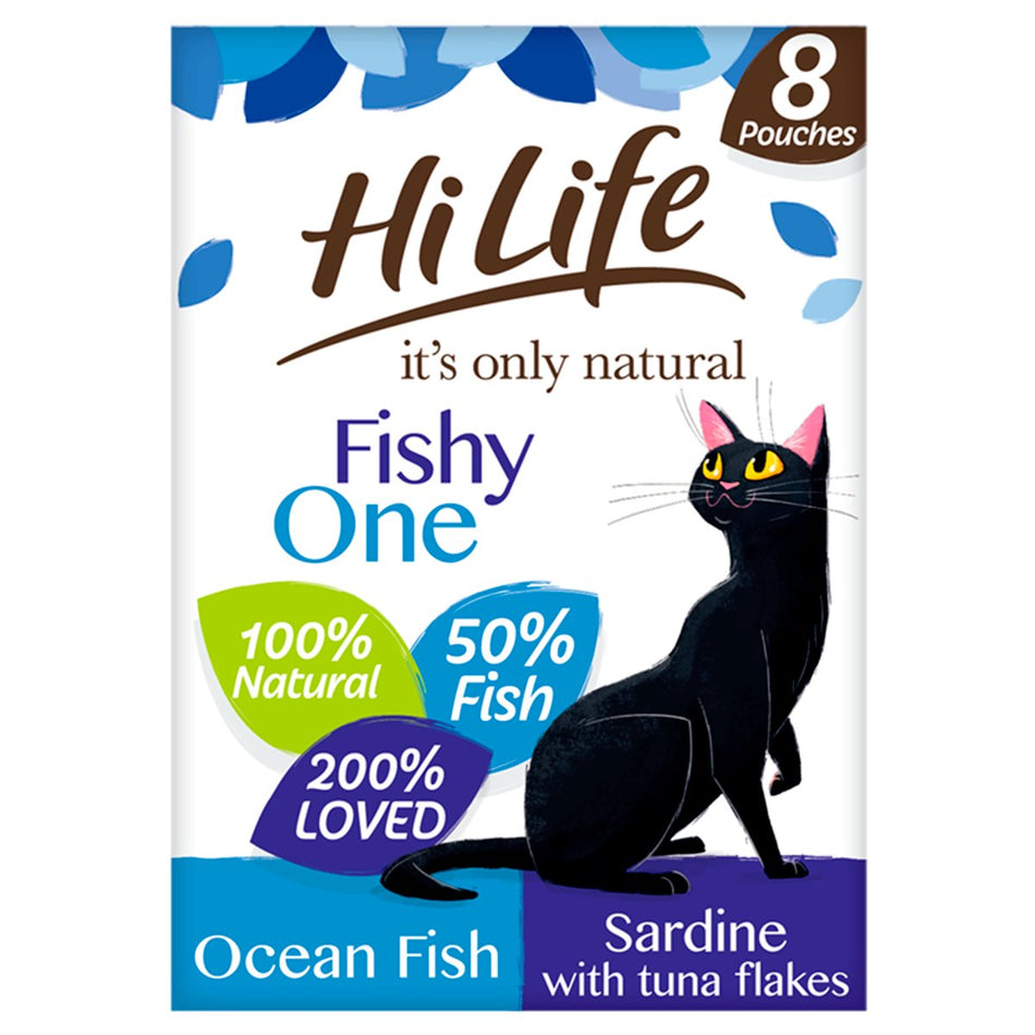 Hilife Its Only Natural Cat Pouch Multipack The Fishy One In Jelly 8x70g