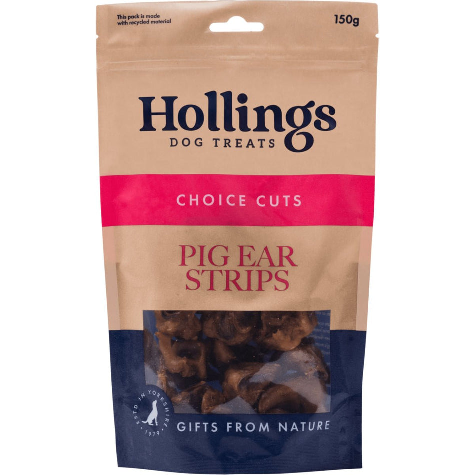 Hollings Pig Ear Strips 150g