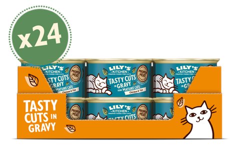 Lily's Kitchen Chicken & Fish For Senior Cats Tasty Cuts In Gravy