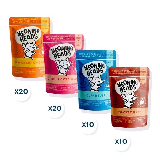 Meowing Heads Mega Pack Cat Wet Food - Walkies Pet Shop