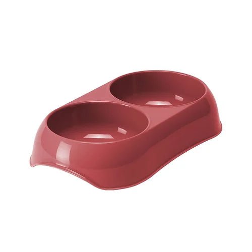 Moderna Gusto Spicy Coral Twin Cat Bowl