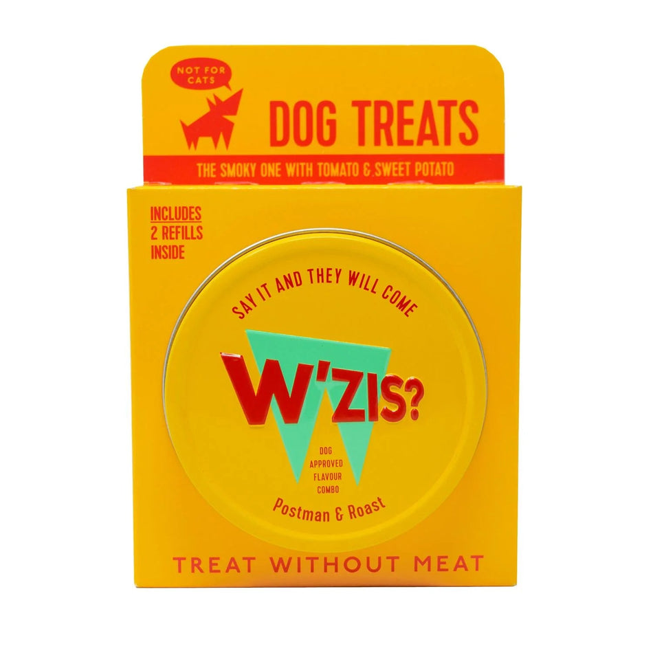 W'ZIS? Dog Treat Tin with Postman & Roast Dog Treats