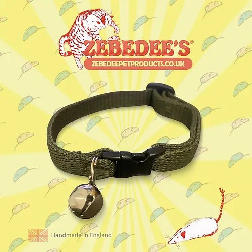 Zebedee's Classic Olive Green Cat Collar